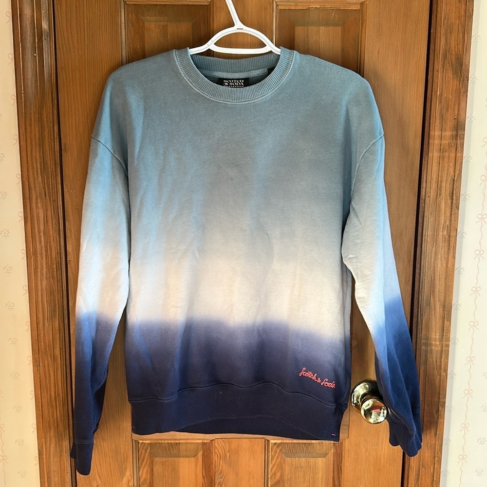 Scotch & Soda Ombré Blue & White Sweatshirt Size Small